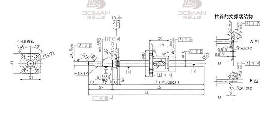 KURODA GP1002DS-EAFR-0320B-C3F 上海黑田丝杆