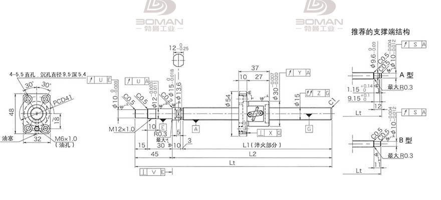 KURODA GP1502DS-BAPR-0300B-C3F 广州黑田丝杆